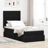 Letto con contenitore e materasso Nero 90 x 200 cm Velluto