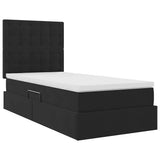 Letto con contenitore e materasso Nero 90 x 200 cm Velluto