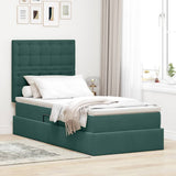 Letto con contenitore e materasso Verde Scuro 90 x 200 cm