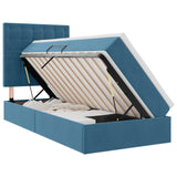 Letto con contenitore e materasso Blu Scuro 90 x 200 cm Velluto