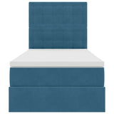 Letto con contenitore e materasso Blu Scuro 90 x 200 cm Velluto