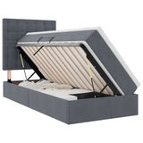 Letto con contenitore e materasso Grigio scuro 100 x 200 cm
