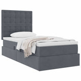 Letto con contenitore e materasso Grigio scuro 100 x 200 cm