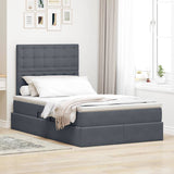 Letto con contenitore e LED Grigio scuro 120 x 190 cm Velluto