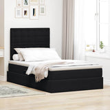 Letto con contenitore e LED Nero 120 x 190 cm Velluto