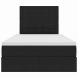 Letto con contenitore e LED Nero 120 x 190 cm Velluto