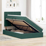 Letto con contenitore e LED Verde Scuro 120 x 200 cm Velluto