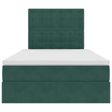 Letto con contenitore e LED Verde Scuro 120 x 200 cm Velluto