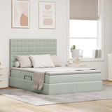 Letto con contenitore e LED Grigio chiaro 140 x 200 cm Velluto