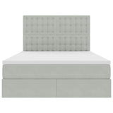 Letto con contenitore e LED Grigio chiaro 140 x 200 cm Velluto