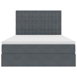 Letto con contenitore e LED Grigio scuro 140 x 200 cm Velluto
