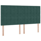Letto con contenitore e LED Verde Scuro 160 x 200 cm Velluto