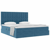 Letto con contenitore e LED Blu Scuro 180 x 200 cm Velluto