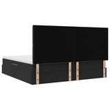 Letto con contenitore e LED Nero 200 x 200 cm Velluto