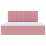 Letto con contenitore e LED Rosa 200 x 200 cm Velluto