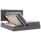 Letto con contenitore e materasso Grigio 180 x 200 cm