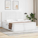Letto con contenitore e materasso Bianco Puro 200 x 200 cm