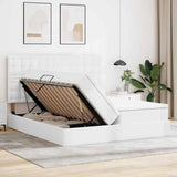 Letto con contenitore e materasso Bianco Puro 200 x 200 cm