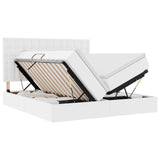 Letto con contenitore e materasso Bianco Puro 200 x 200 cm