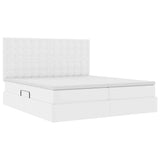 Letto con contenitore e materasso Bianco Puro 200 x 200 cm