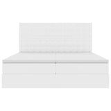 Letto con contenitore e materasso Bianco Puro 200 x 200 cm