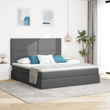 Letto con Contenitore Grigio scuro 180 x 200 cm Pelle Sintetica