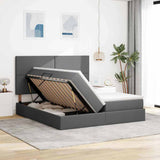 Letto con Contenitore Grigio scuro 180 x 200 cm Pelle Sintetica