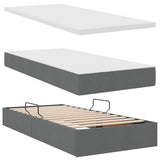 Letto con Contenitore Grigio scuro 180 x 200 cm Pelle Sintetica