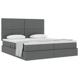 Letto con Contenitore Grigio scuro 180 x 200 cm Pelle Sintetica