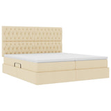 Letto con Contenitore Crema 200 x 200 cm Pelle Sintetica