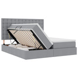 Letto con Contenitore con materasso Grigio chiaro 180 x 200 cm