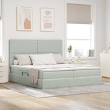 Letto con Contenitore Grigio chiaro 180 x 200 cm Velluto