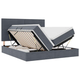 Letto con Contenitore Grigio scuro 200 x 200 cm Velluto