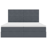 Letto con Contenitore Grigio scuro 200 x 200 cm Velluto