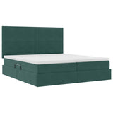 Letto con Contenitore Verde Scuro 200 x 200 cm Velluto