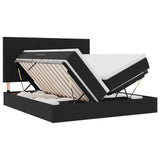 Letto con Contenitore con materasso Nero 180 x 200 cm Velluto