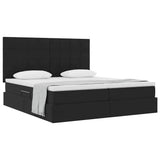 Letto con Contenitore con materasso Nero 180 x 200 cm Velluto