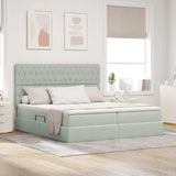Letto con Contenitore Grigio chiaro 180 x 200 cm Velluto