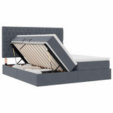 Letto con Contenitore Grigio scuro 200 x 200 cm Velluto