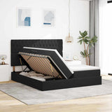 Letto con Contenitore con testiera Nero 200 x 200 cm Velluto