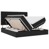 Letto con Contenitore con testiera Nero 200 x 200 cm Velluto