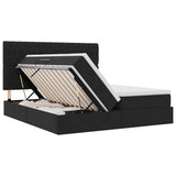 Letto con Contenitore con testiera Nero 200 x 200 cm Velluto