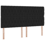 Letto con Contenitore con testiera Nero 200 x 200 cm Velluto