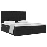 Letto con Contenitore con testiera Nero 200 x 200 cm Velluto