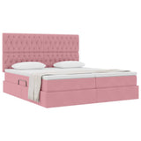 Letto con Contenitore con testiera Rosa 200 x 200 cm Velluto