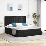 Letto con Contenitore con materasso Nero 180 x 200 cm Velluto