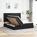 Letto con Contenitore con materasso Nero 180 x 200 cm Velluto