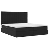 Letto con Contenitore con materasso Nero 180 x 200 cm Velluto