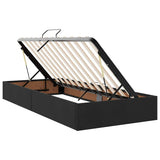 Letto con Contenitore con materasso Nero 180 x 200 cm Velluto