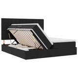 Letto con Contenitore con materasso Nero 180 x 200 cm Velluto